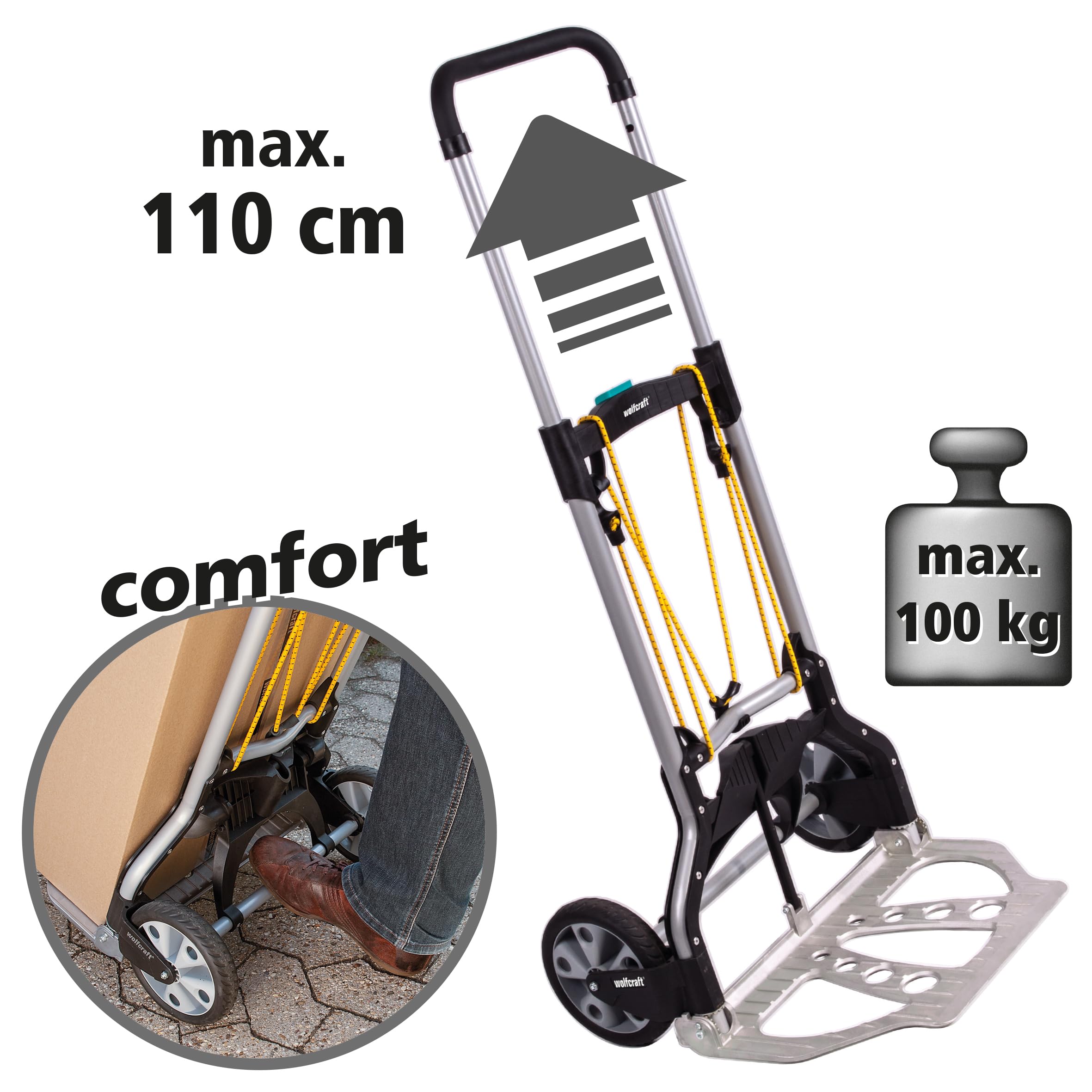 wolfcraft Diable Pliant TS 850 - Système de Transport, Charge Max. 100 kg