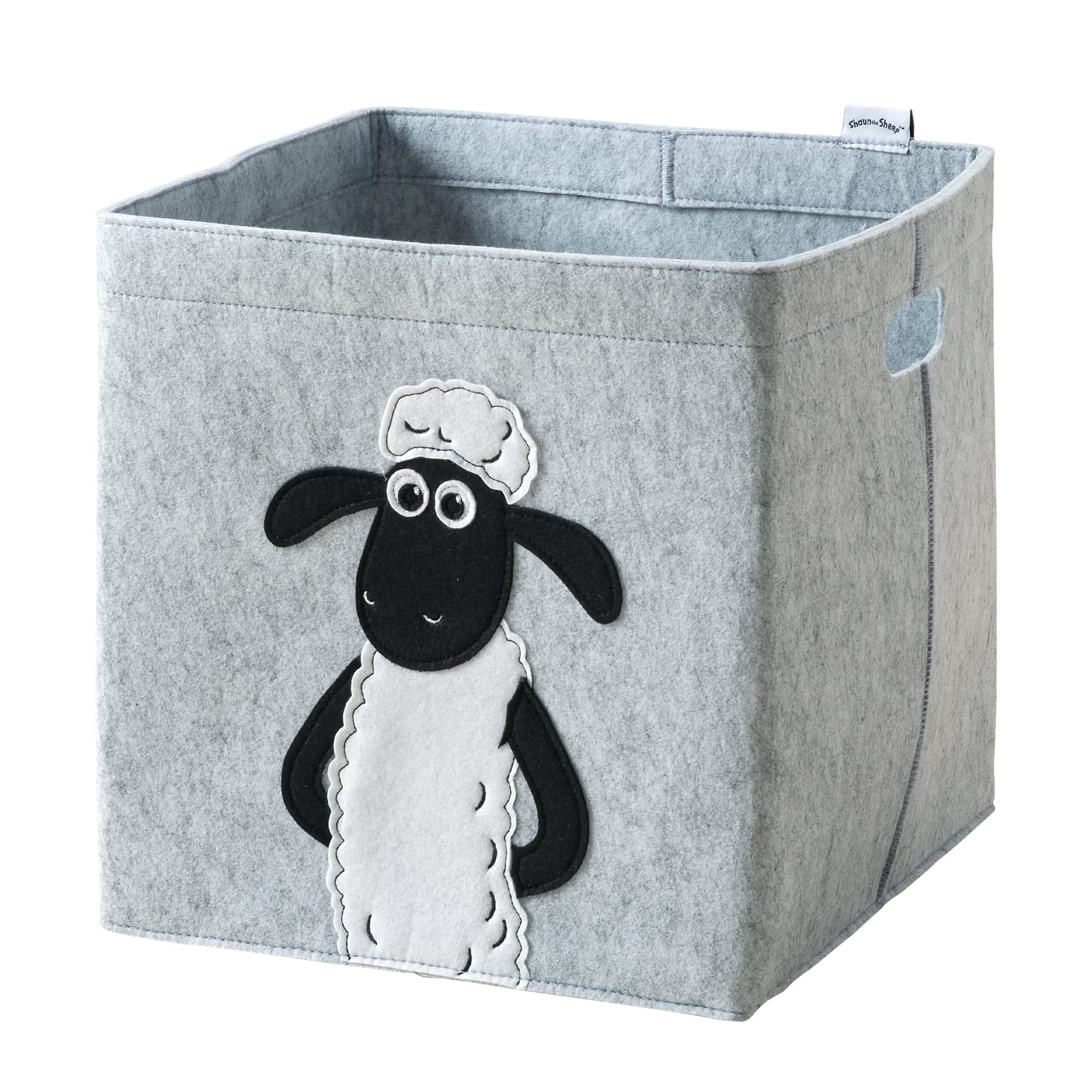 Lifeney Shaun Standing Meets Shaun The Sheep Storage Box For Children - Felt Box With Iconic Sheep Motif To Store Toys - 30X30x30cm Suitable For Classic Cube Shelves