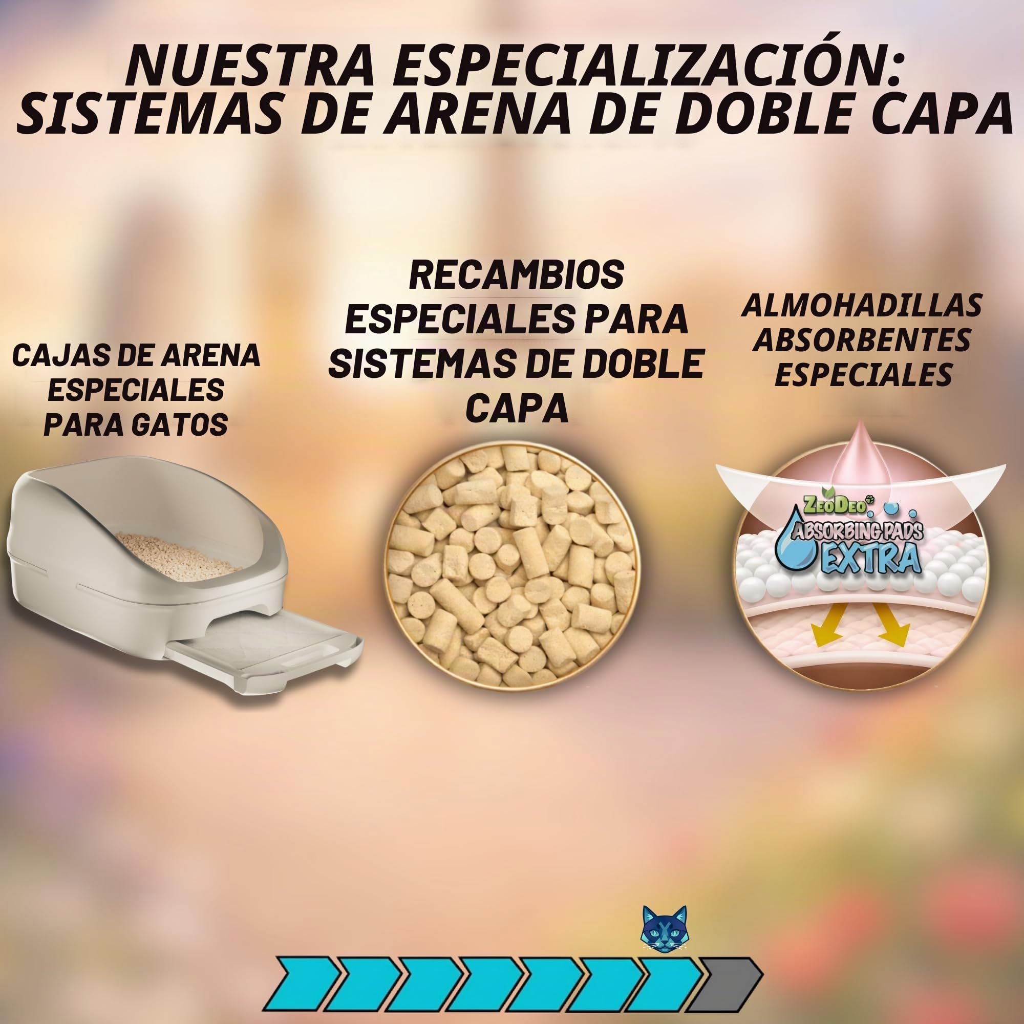 Pellets de arena para gatos de zeolita natural para sistemas de arena de gatos de dos capas (1,81 kg)