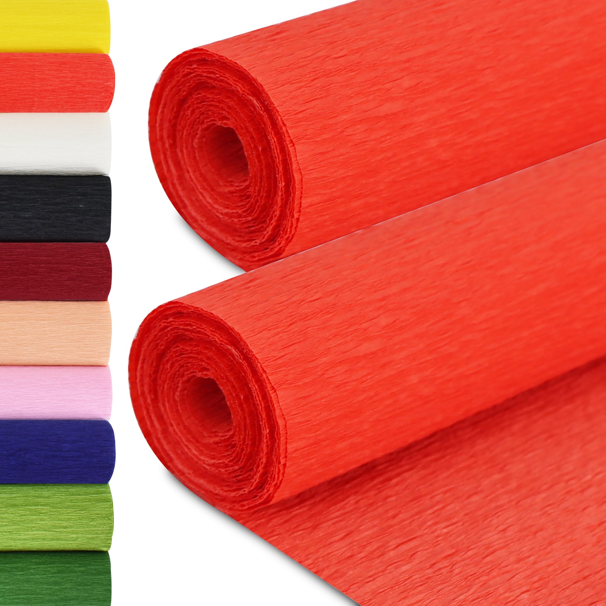 BEISHIDA Copper Crepe Paper Roll，2 Rolls Crepe Paper Sheet for Craft