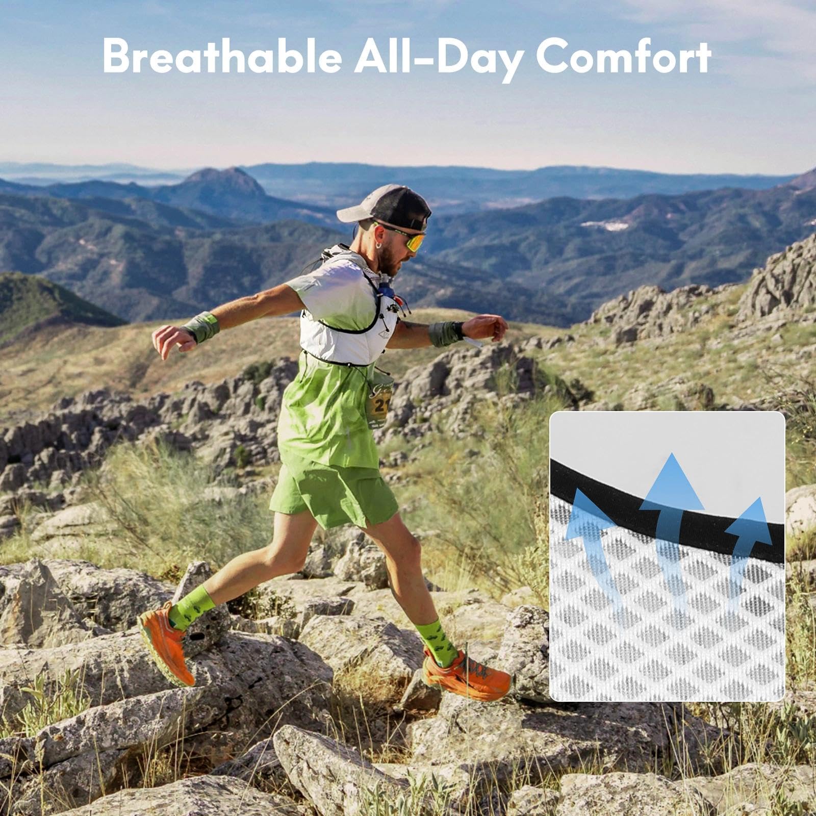 Haimont Gilet de course, d'hydratation, léger, pour homme et femme, avec 2 gourdes, pour la course, la randonnée, le jogging, le trail, 8 l