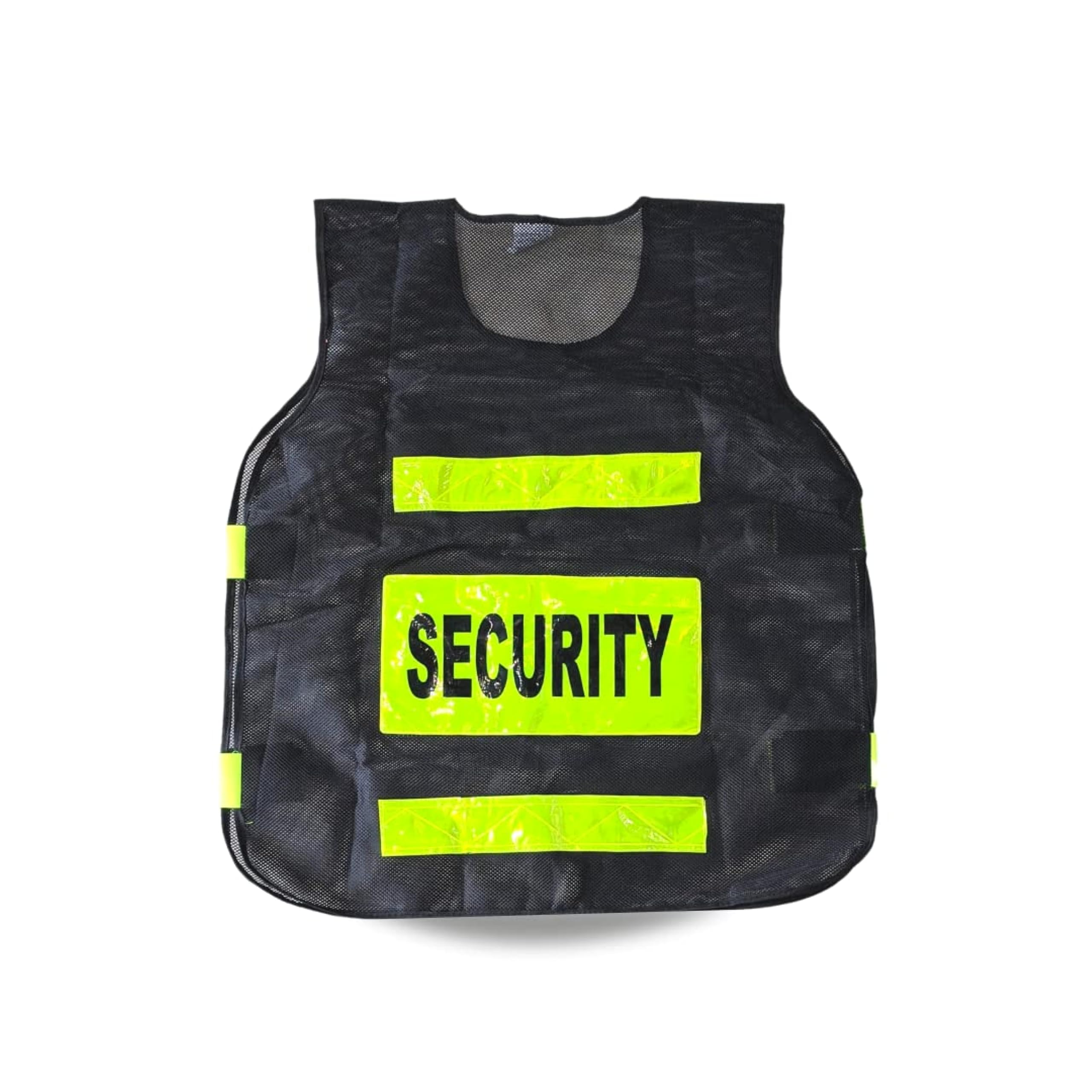 SAFECURE Polyester Fabric Security Print Reflective Safety Jacket | Ideal For a Variety Of Purposes Such As Traffic Control, Sports, Construction Sites & Sea Patrolling | Black
