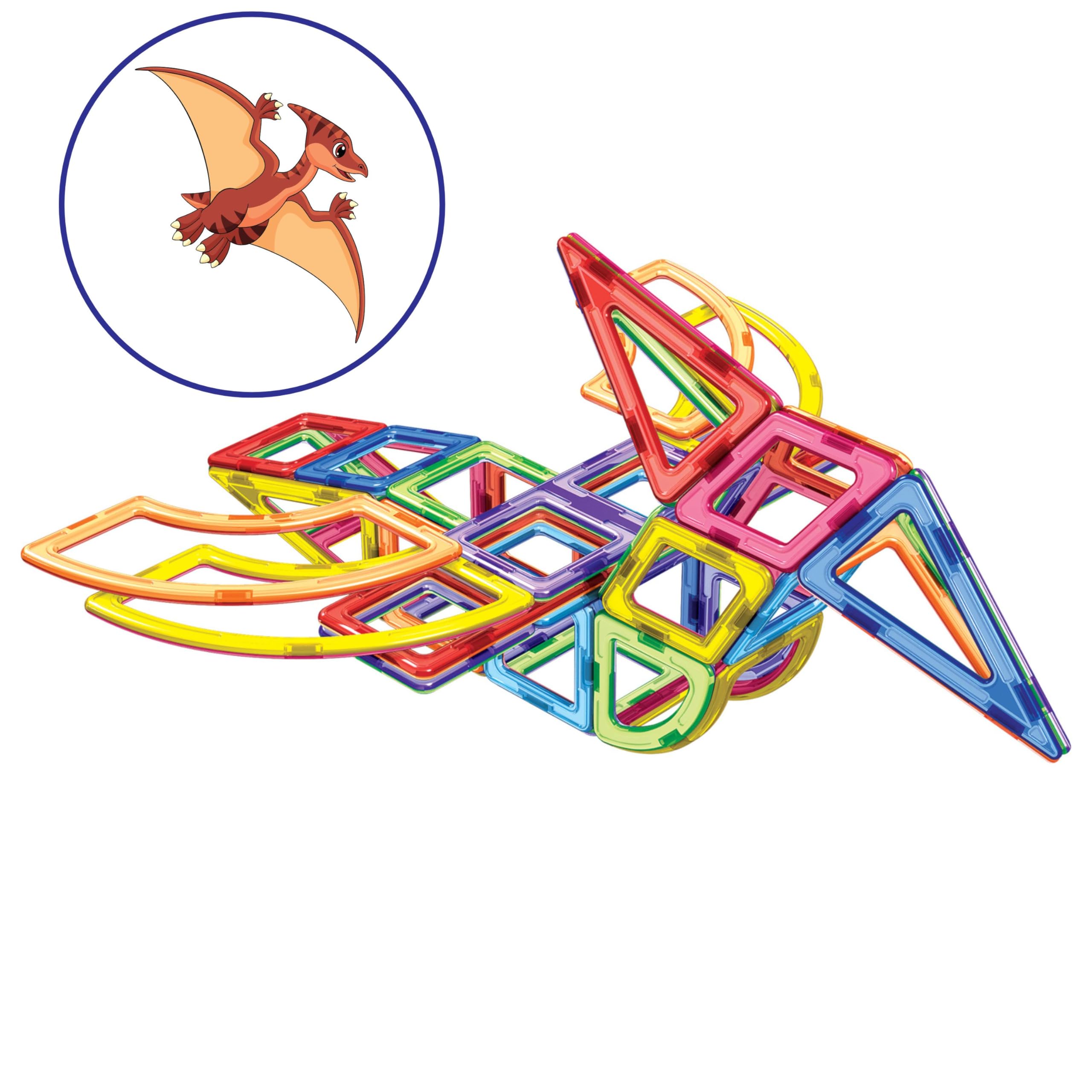BoefieBoef Magnetische Dinosaurus Knikkerbaan - 123-delige Magnetic