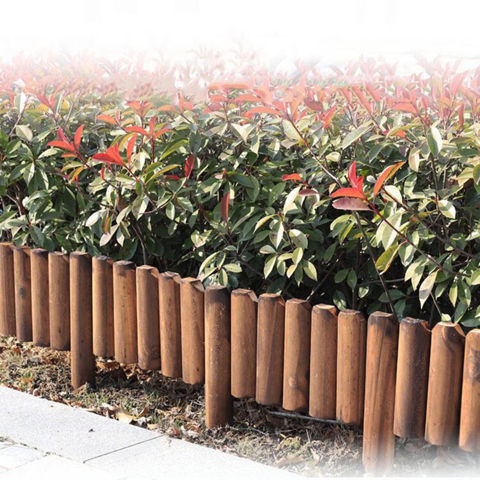 Bordo per Giardini/Palizzata, Recinzione in Legno Flessibile, Bordo Prato Palizzata, Decorazioni, Recinzioni Adatto per Aiuole E Prati, Lunghezza 120cm (Misurare : 25x120CM)