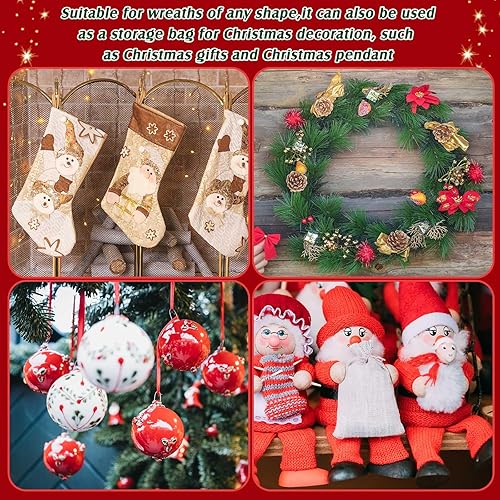 Miniatura 6 de Aliceset 9 bolsas de almacenamiento de corona de Navidad de 36 pulgadas, bolsas de almacenamiento de Navidad con ventana transparente, contenedor de