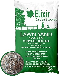 Elixir Gardens 25Kg FINE LAWN SAND WITH FERTILISER TREATS OVER 360SQM