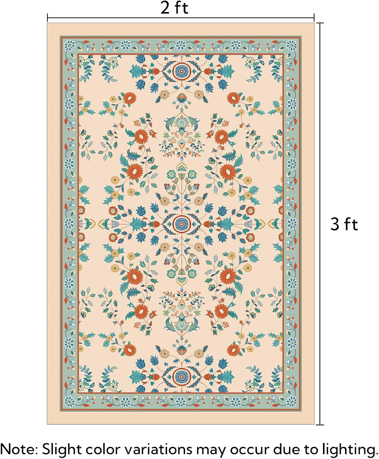 SOULFUL Soft 2x3 Area Rugs for Living Room, Large Boho Area Rug for Bedroom, Washable Plush and Thick Indoor Carpet, Non-Slip Backing, Easy to Clean - Perfect Home Décor Accent