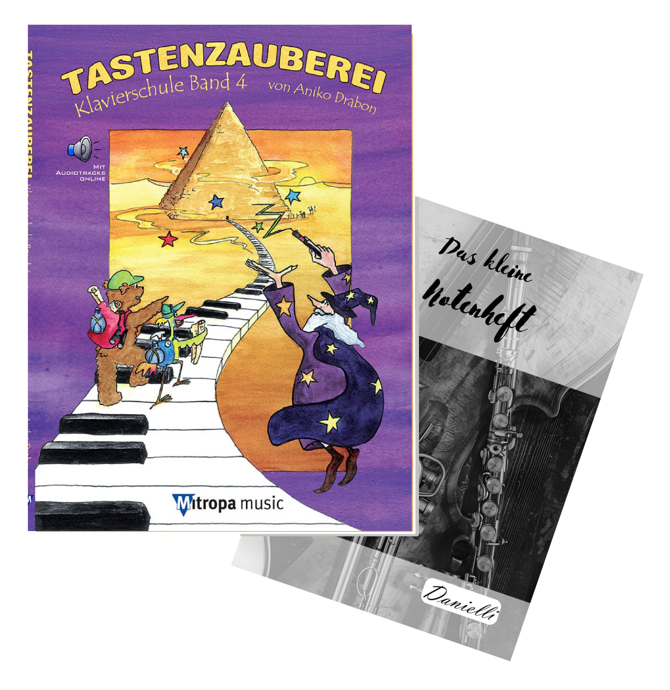 Danielli Aniko Drabon: Tastenzauberei Band 4 - die beliebte Klavierschule, Ausgabe mit Ringbindung, Online-Audio und Notenheft, 9789043171243, 1684-11-404M