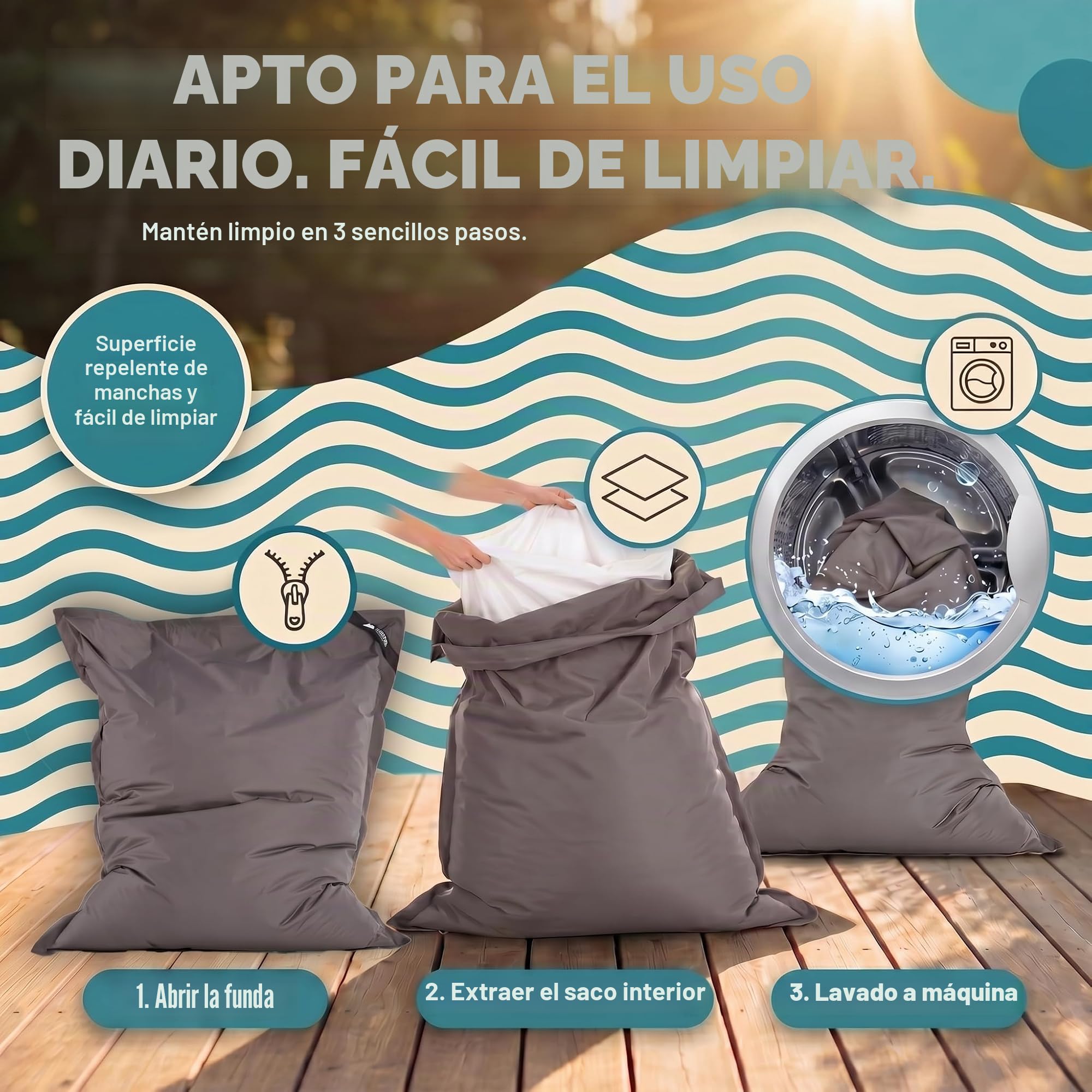Grande Puff XXL Silla para Interior y Exterior Bean-Bag de Sala de Estar, balcón, jardín, Bolsa de Frijoles 400L Silla Gigante Puf niños y Adultos 180 x 140cm (Nylon, Gris Oscuro)