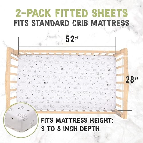 Miniatura 3 de Paquete de tela de muselina absorbente grande y sábana de colchón para cuna, diseño neutro para bebé, niña, niño, regalo perfecto para baby shower