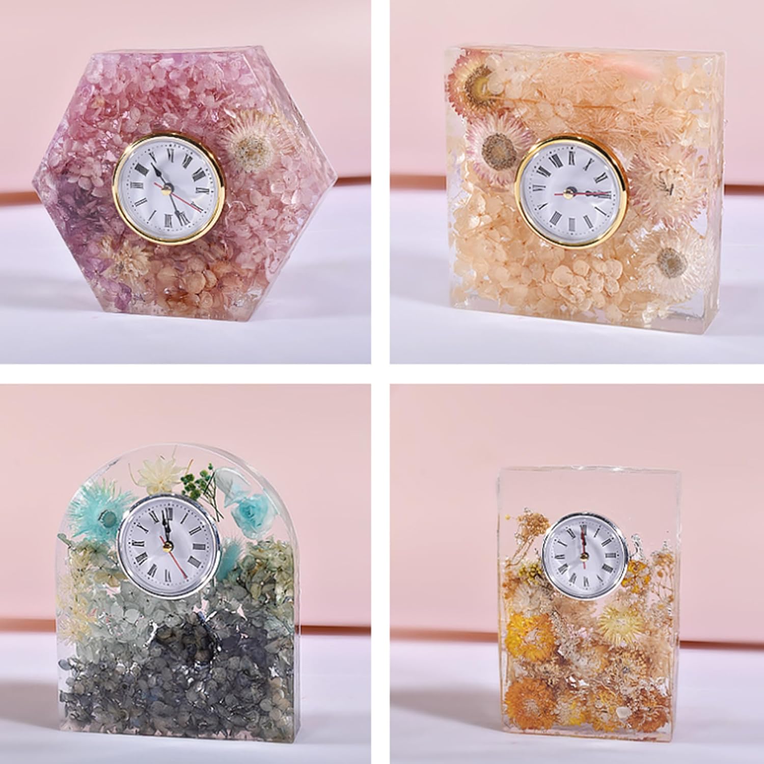 6Pcs Clock Insert for Resin Clock Mold: 2-1/2 (65mm) Round Mini Clocks Face Replacement, Classic Clocks Craft Quartz Movement Arabic Numerals Wall Decor Retro for Home