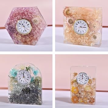 6Pcs Clock Insert for Resin Clock Mold: 2-1/2 (65mm) Round Mini Clocks Face Replacement, Classic Clocks Craft Quartz Movement Arabic Numerals Wall Decor Retro for Home