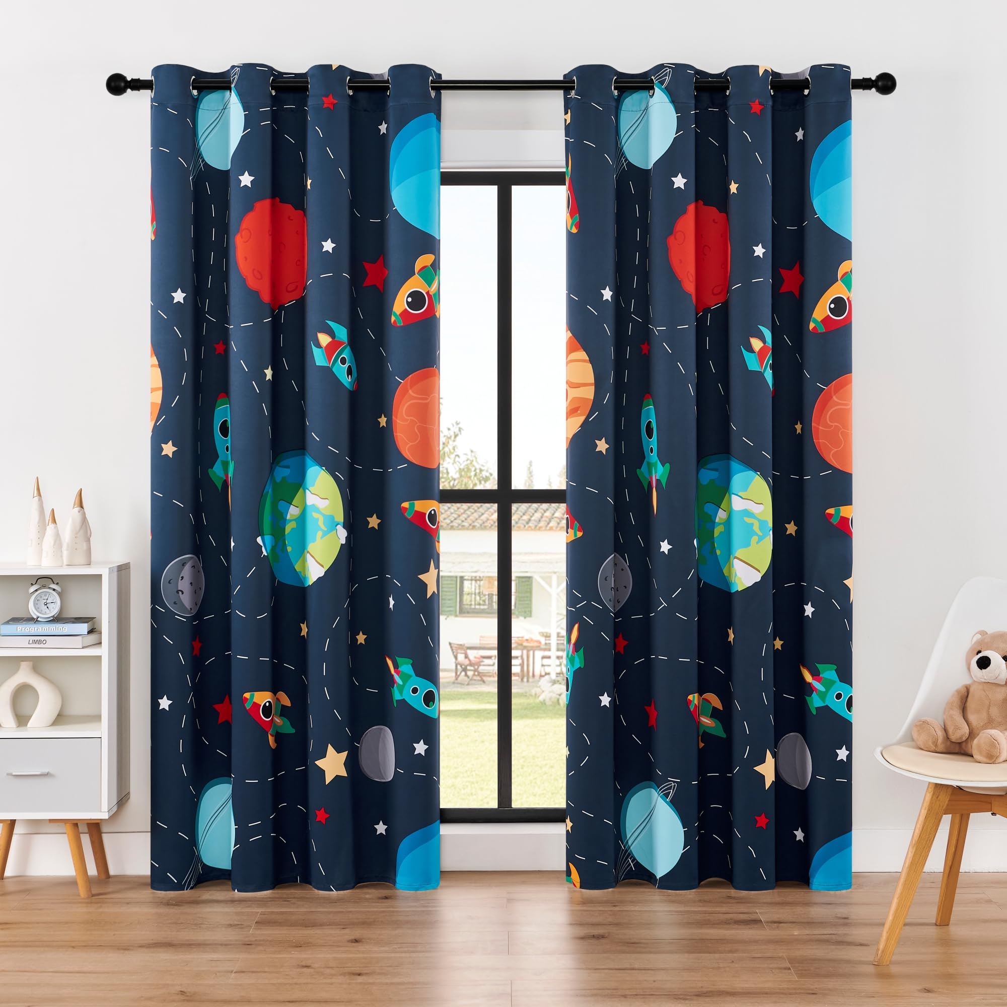 Amazon.com: BOHOMOCASA Kids Space Themed Blackout Curtains - 100%