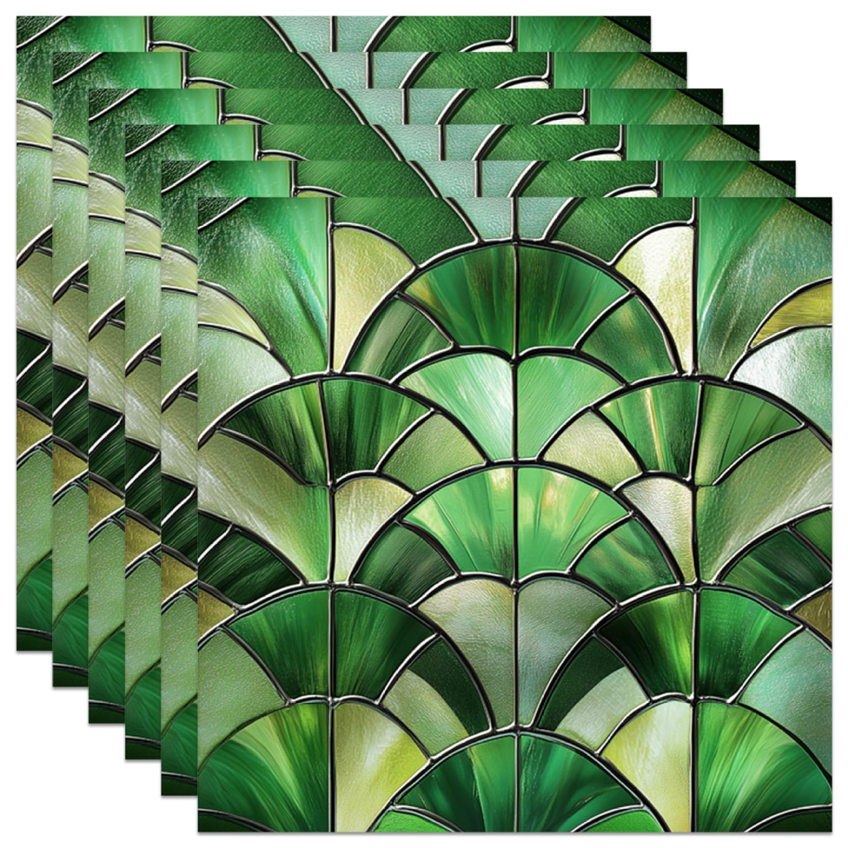 Xoeryoy 6PCS Stained Glass Window Film, 20x20 inch Sun Blocking Window Privacy Film, Static Cling Decorative Stained Glass Stickers for Home Office Kitchen Bathroom