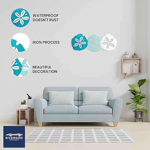 Miniatura 2 de Riverside Designs - Arte de decoración de pared de acero, con diseño de dólar de arena