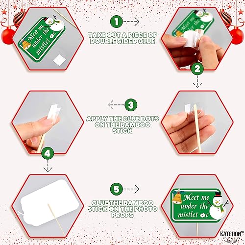 Miniatura 4 de KatchOn, Kit de accesorios para cabina de fotos de Navidad, grande, paquete de 36 | Accesorios de fotos de Navidad para fotografía | Accesorios de