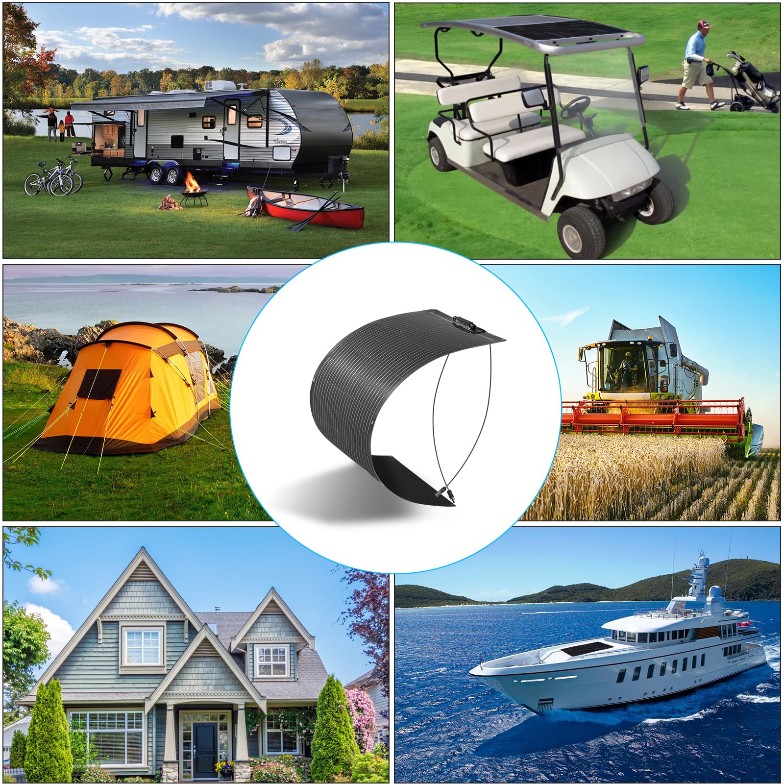 XINPUGUANG Kit pannello solare flessibile 200 w 2 pz 100 w 18 v pannelli solari flessibile modulo monocristallino 20A regolatore solare per camper, caravan, barca, auto