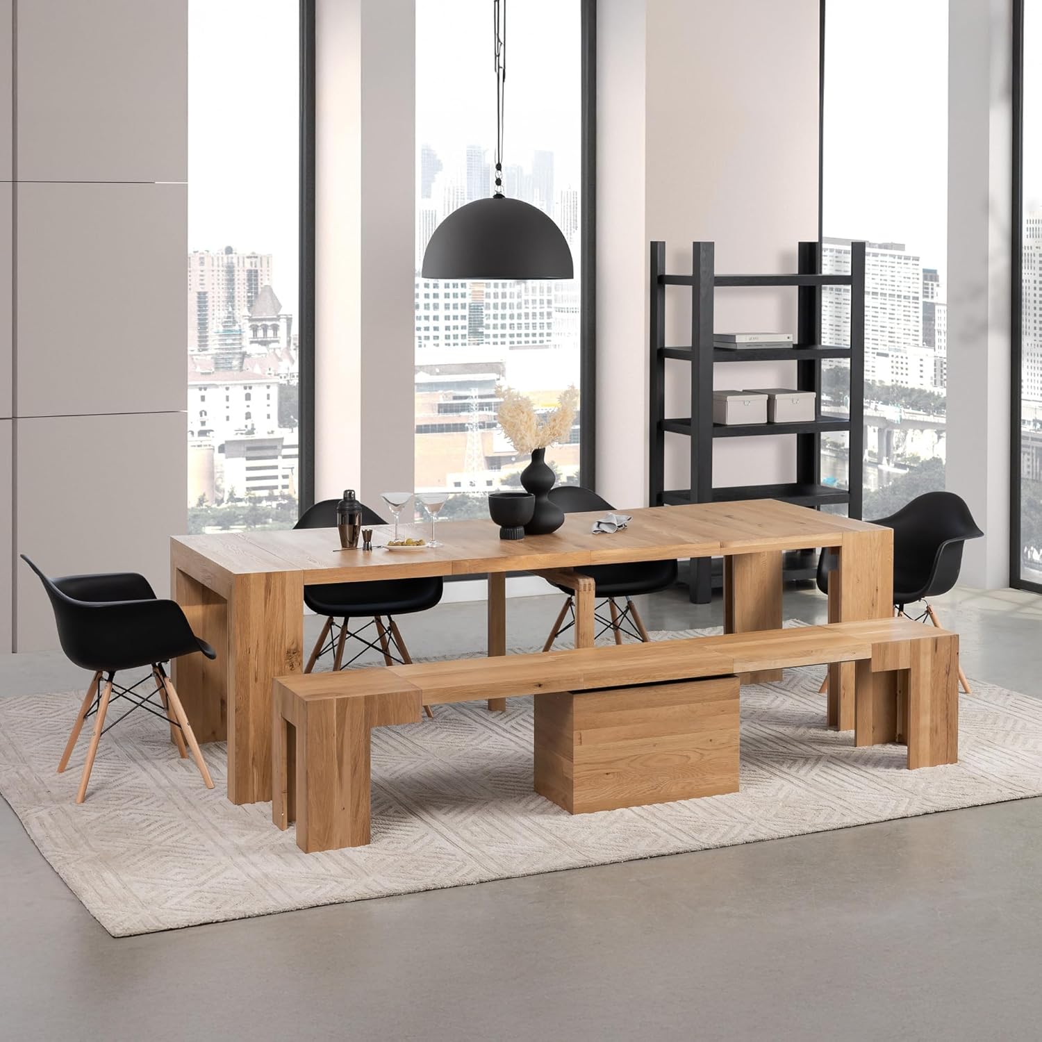 Transformer Table: Expandable Solid Wood Dining Table