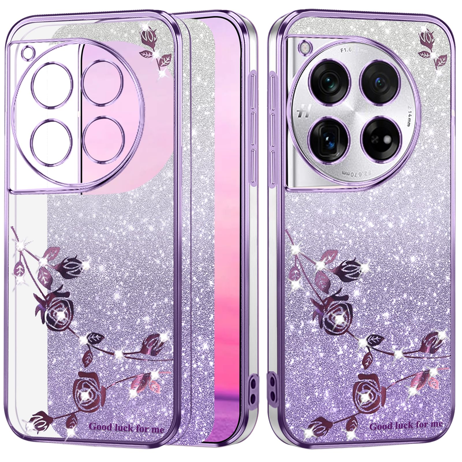 Coque OnePlus 12 transparente violette anti-choc et anti-rayure - 8
