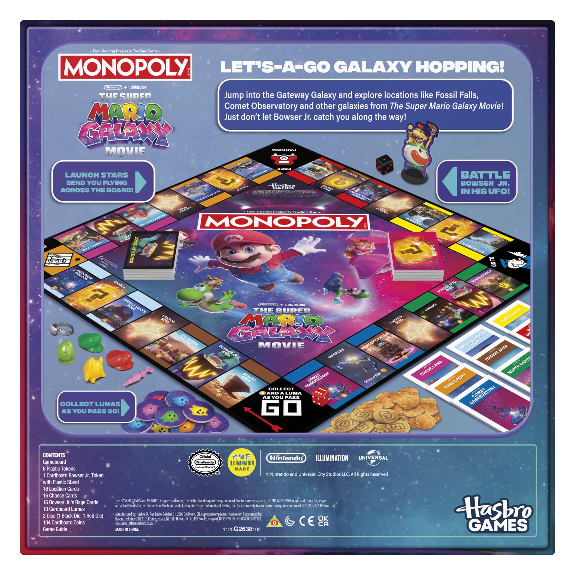 Monopoly: The Super Mario Galaxy Movie Edition Brettspiel I lustige Familienspiele für Kinder, Jugendliche, Erwachsene | 2 bis 6 Spieler | ab 8 Jahren - Englische Version