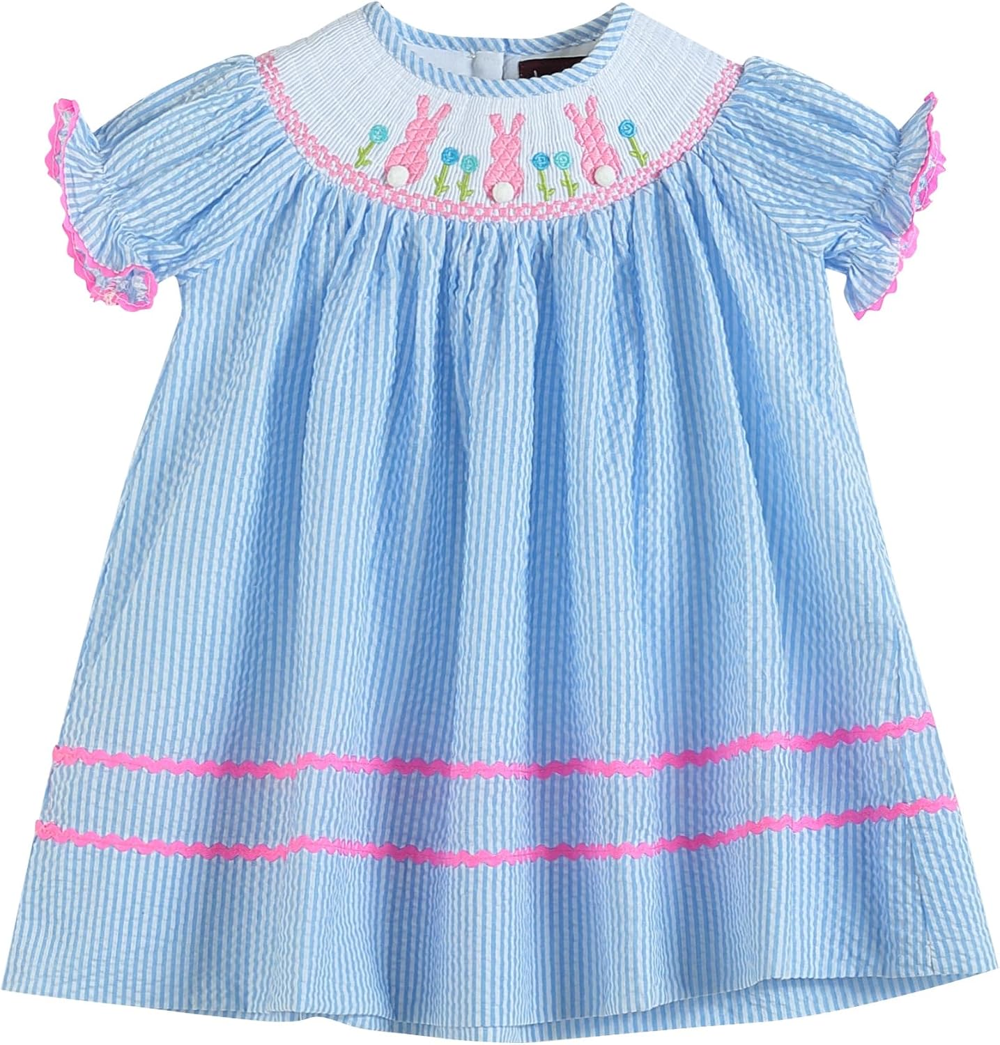 Lil cactus Baby and Girls Smocked Easter Bunny Bishop Dress