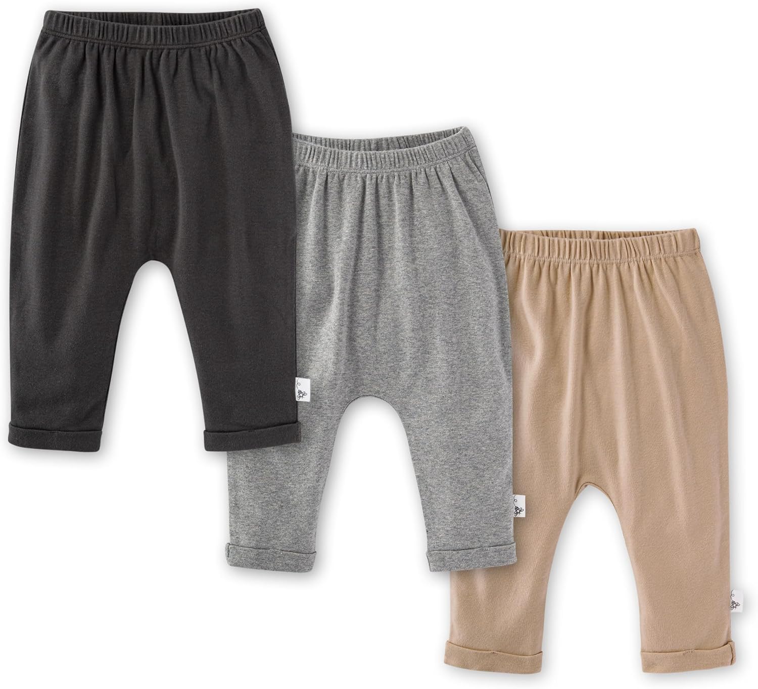 Burt's Bees Baby Unisex Knit Jogger Pants, 3-Pack Baby Sweatpants, 100% Organic Cotton Infant Bottoms