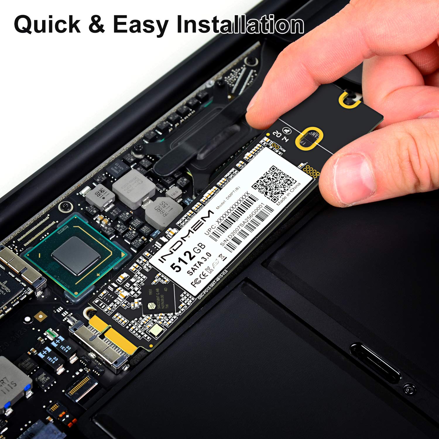 Amazon | INDMEM AHCI SATA SSD 512GB 3D TLC フラッシュドライブ
