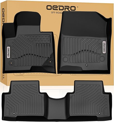 Miniatura 10 de OEDRO Alfombrillas compatibles con Hyundai Santa Fe 2021-2023, 5 asientos, goma TPE negra, para todo tipo de clima, incluye forros delanteros y