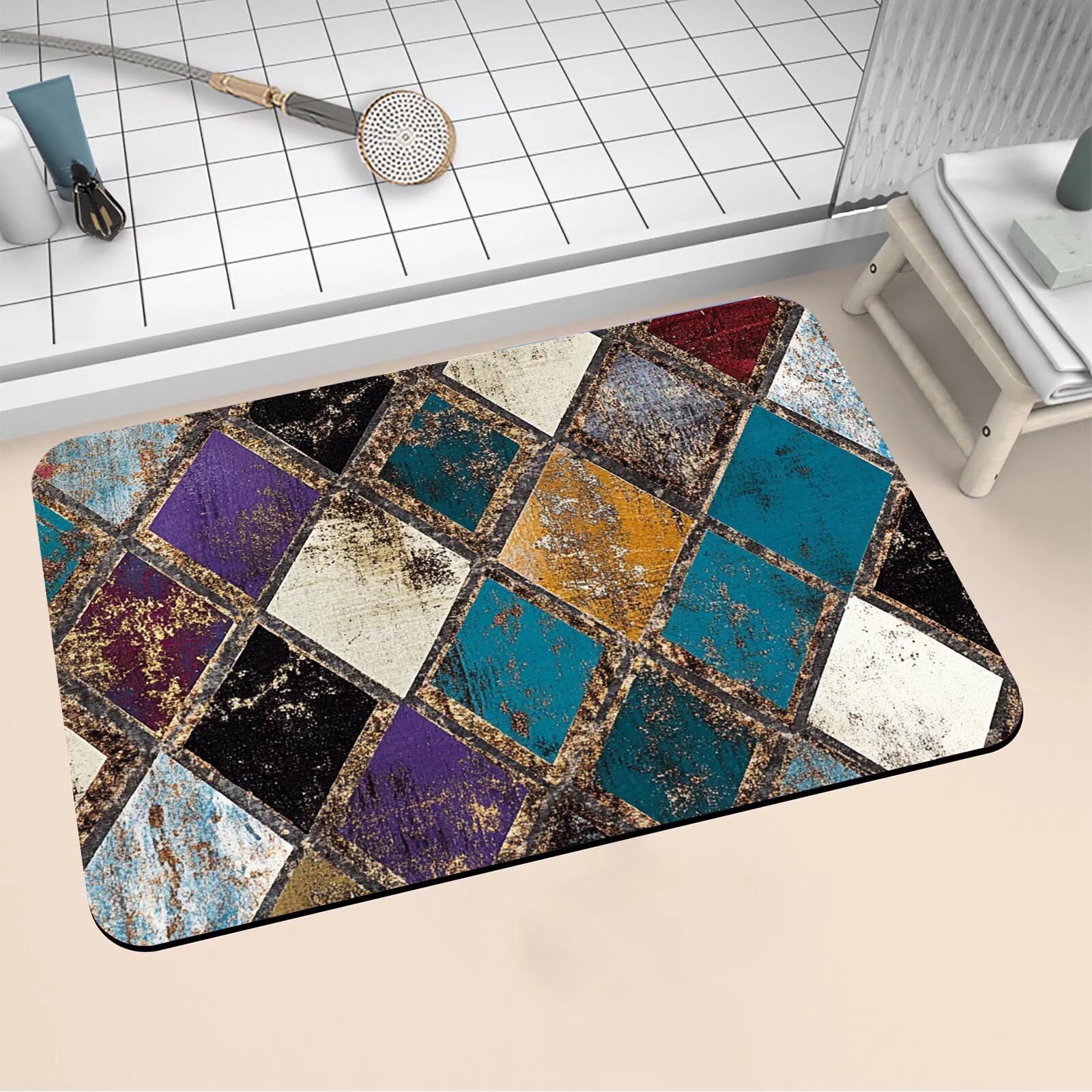 Alfombrilla de baño de diatomita que evita resbalones con secado rápido lavable