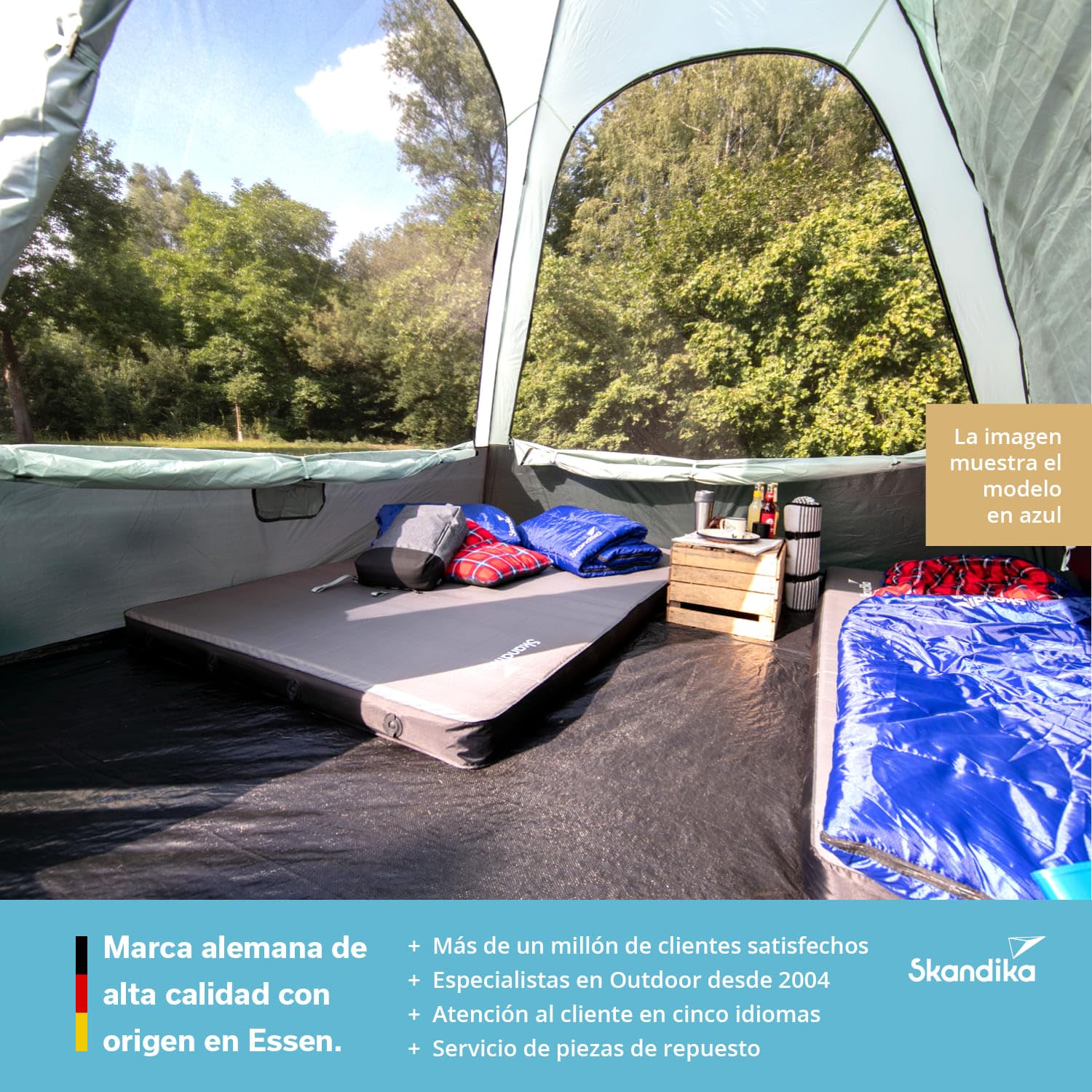 Skandika Dundee Franela| Saco de Dormir, algodón, 3 Estaciones, hasta -20°C, 220 x 80 cm/ 220 x 160 cm, para Camping al Aire Libre