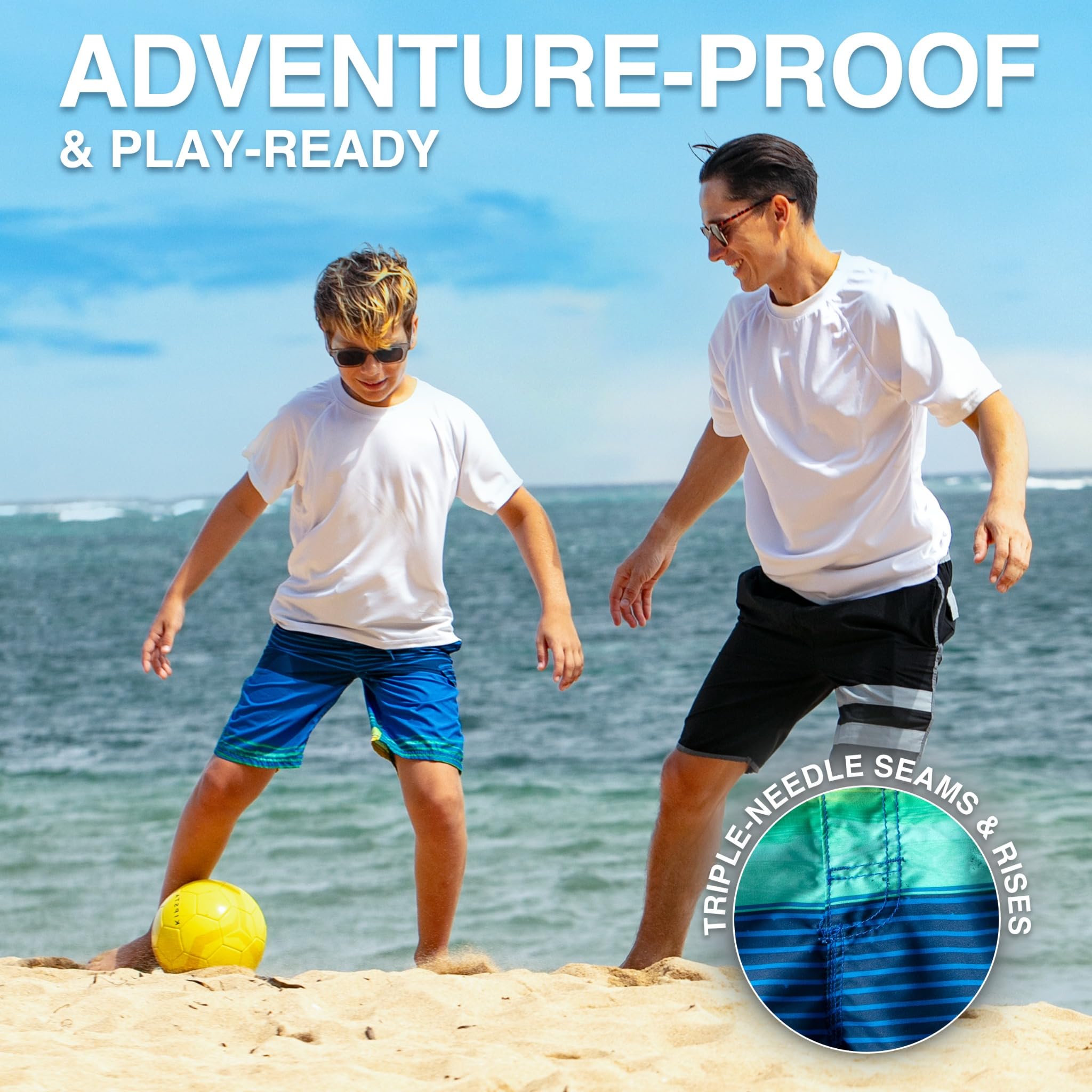 Kanu Surf Boys' Yolo Quick Dry UPF 50+ Beach Swim Trunk, Moonbeam Royal, Medium (10/12)