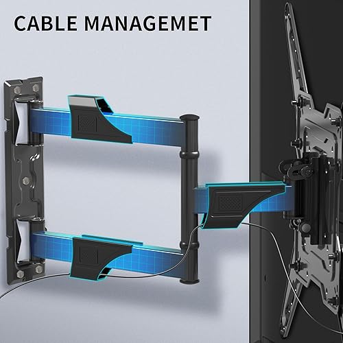 Miniatura 4 de XINLEI Soporte de pared para TV de movimiento completo para la mayoría de televisores curvos planos de 26 a 55 pulgadas, soporte de TV de montaje en