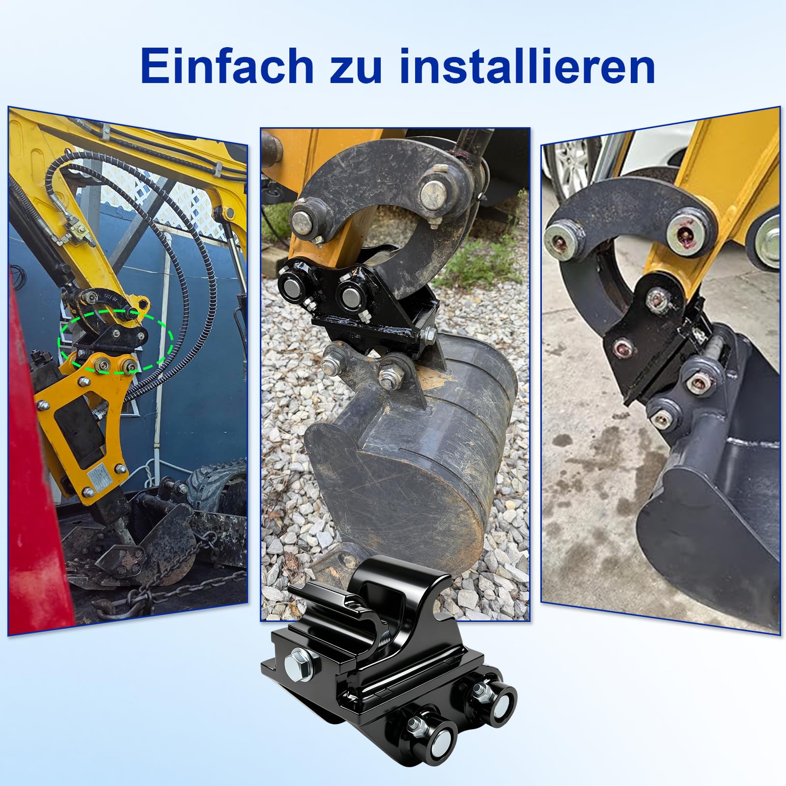 Mechanischer Schnellwechsler – Robuster Kupplungsadapter für Baggerarme, Hochleistungsstahl, Schneller Wechsel von Anbaugeräten für 800-1800 kg Minibagger
