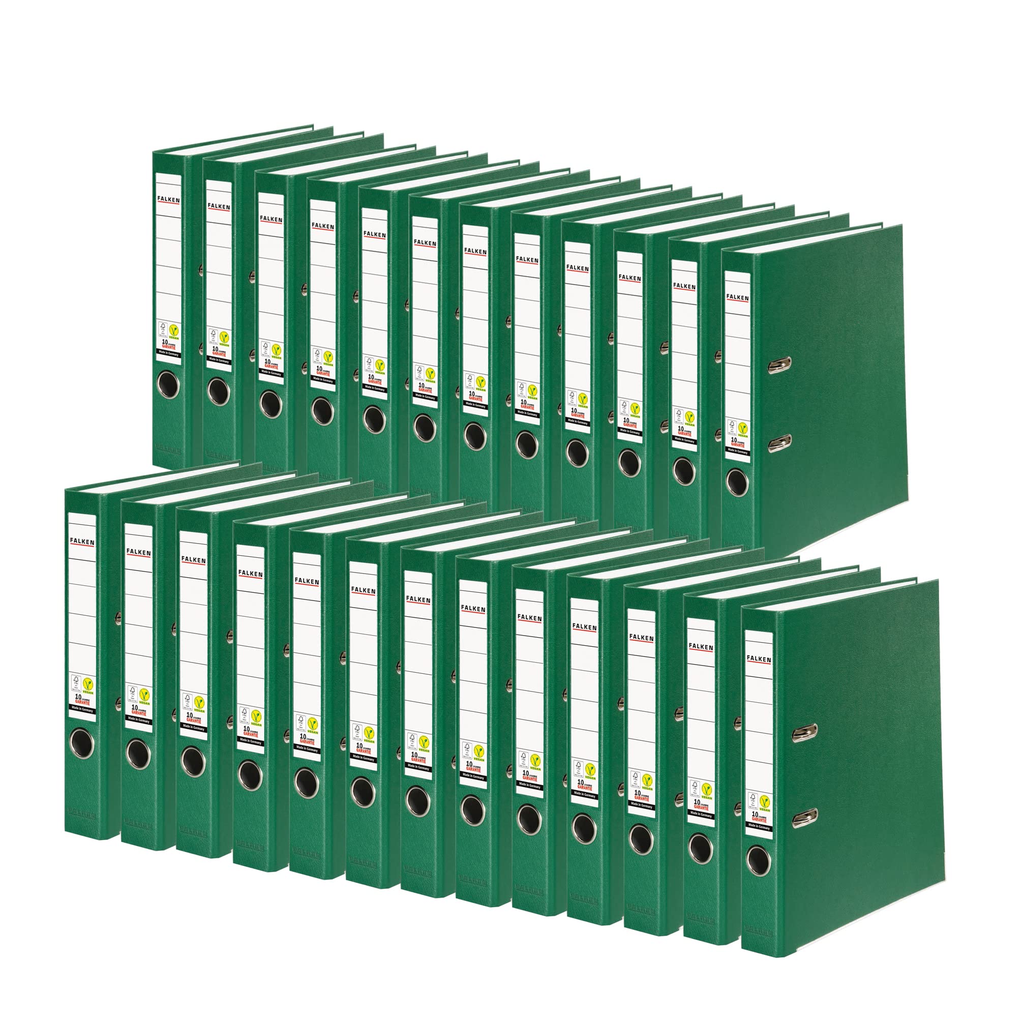 Falken Raccoglitore in polipropilene riciclato, formato A4, 25 pezzi, 50 mm, colore: Verde