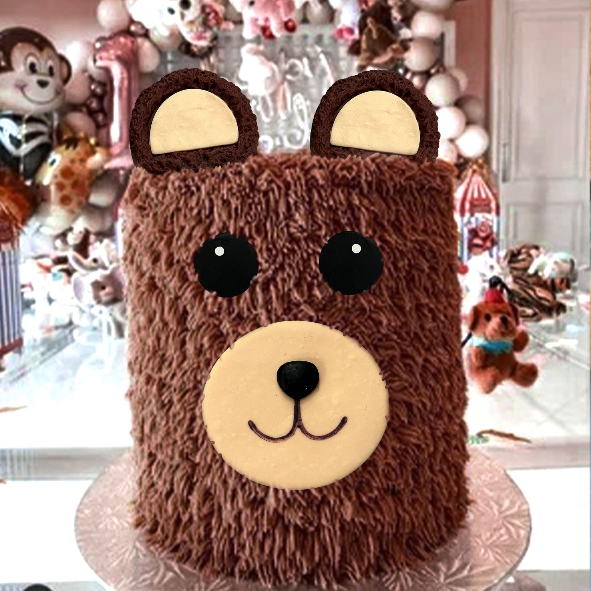 Snapklik.com : Laventy Bear Face Baby Shower Cake Decoration Teddy Bear ...