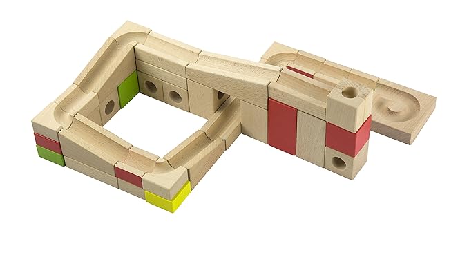 Colorful Classics - Wooden Marble Run 63 Pc. Set