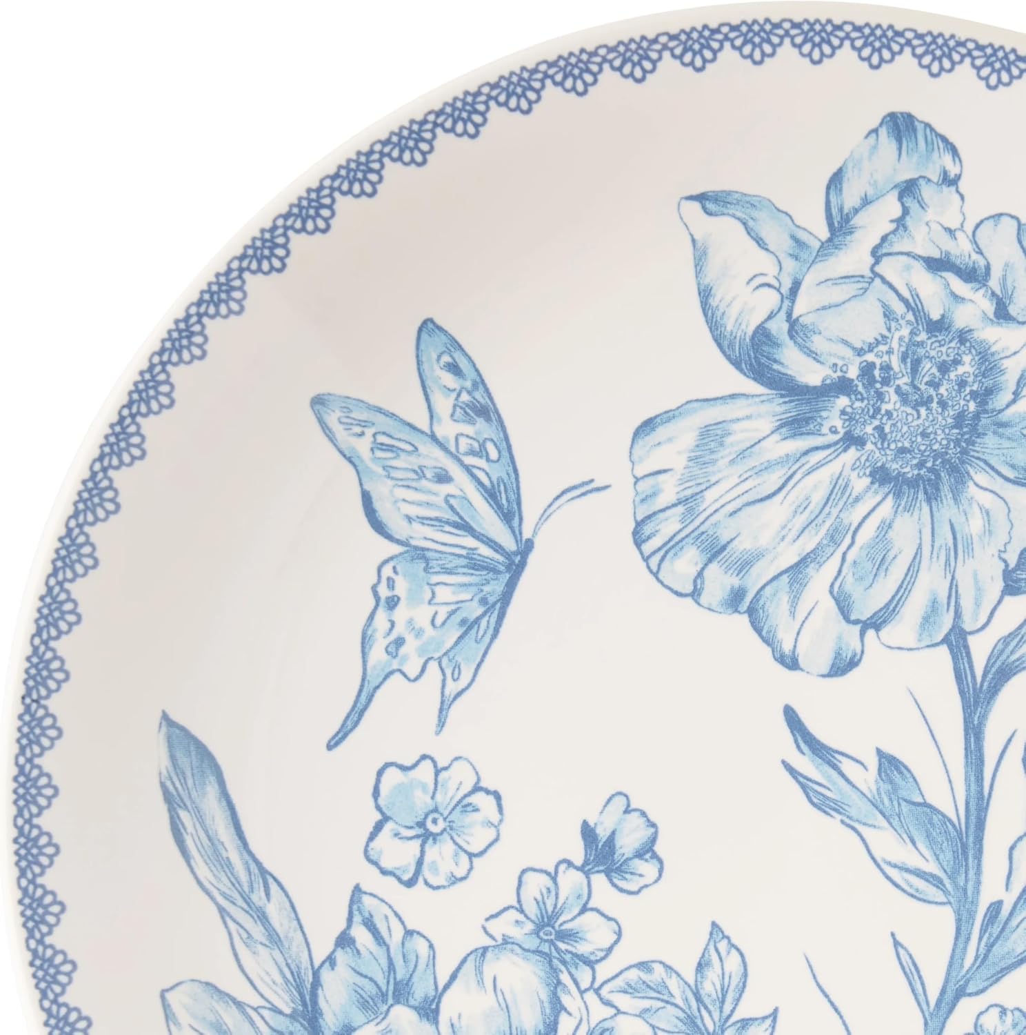 6-Piece Blue Stoneware Appetizer Plate, Retro Style, Can Be Used in Microwave Oven and Dishwasher, Suitable for Pre-Dinner Snacks, Sushi, Appetizers, Desserts or Small Main Courses