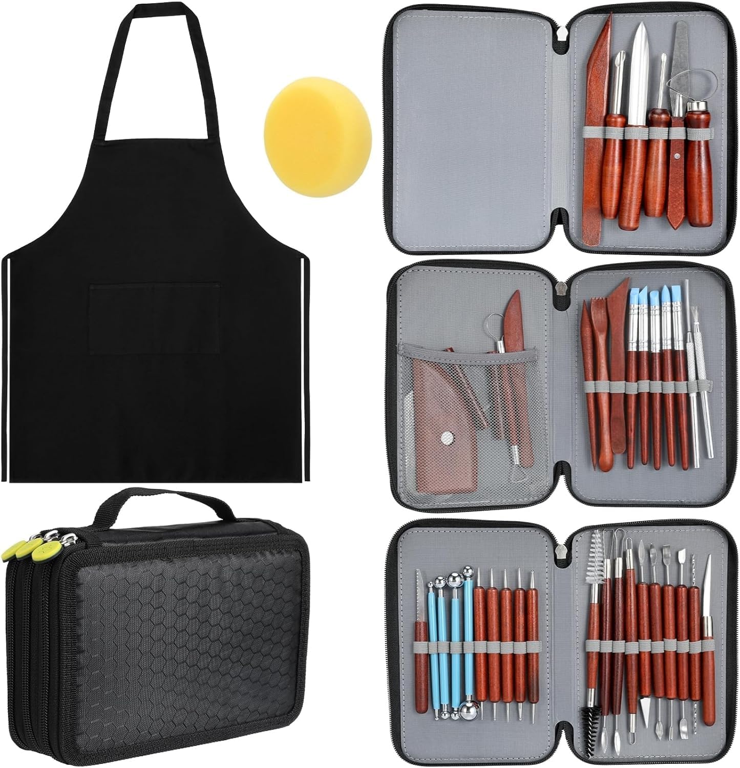 Blisstime 42pcs Pottery Tools, Clay Tools, Sculpting Tools, Pottery Kit, Air Dry Clay Tools, Pottery Clay Kit for Pottery Wheel, DIY Arts and Crafts