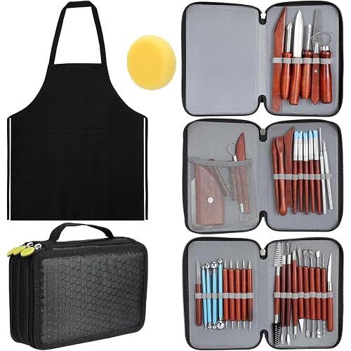 Blisstime 42pcs Pottery Tools, Clay Tools, Sculpting Tools, Pottery Kit, Air Dry Clay Tools, Pottery Clay Kit for Pottery Wheel, DIY Arts and Crafts
