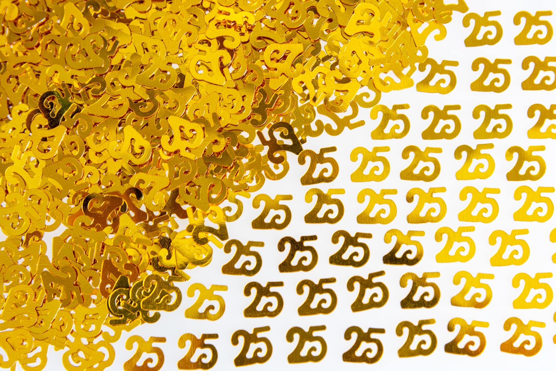 14g Gold 25th Birthday Confetti Foil Metallic Glitz Table Scatter Sprinkles Age Bday Party Decorations