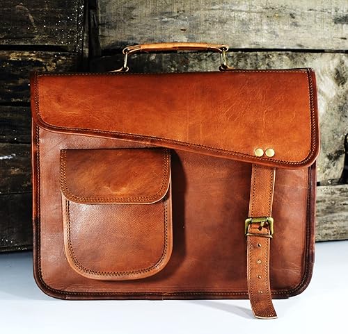 Miniatura 3 de URBAN DEZIRE Maletín pequeño de cuero genuino para hombre, bolso de mensajero I pad Tablet bolsa de 13 pulgadas