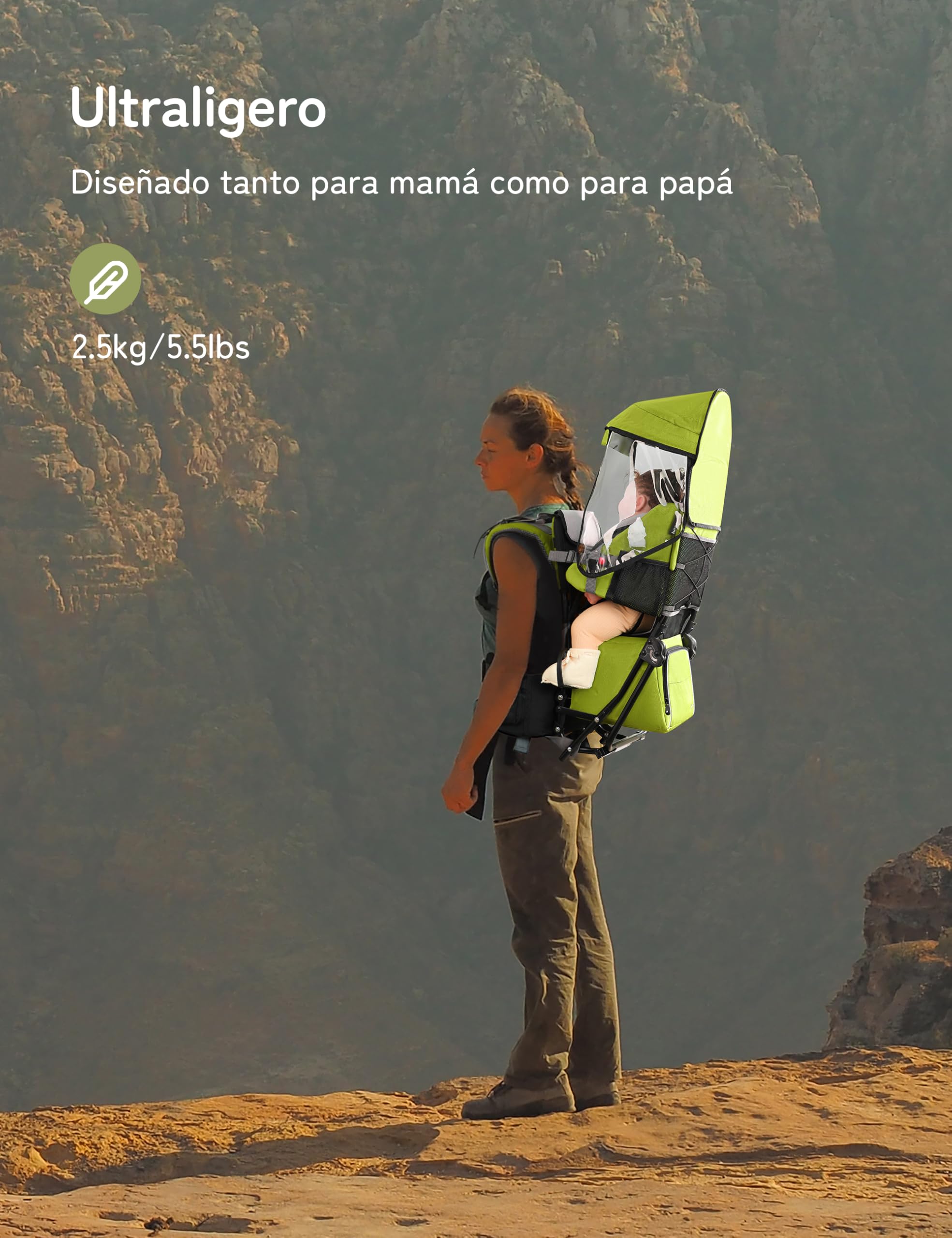 besrey Porte-bébé de randonnée, Sac à dos pour enfant, à usage en extérieur, Pliable