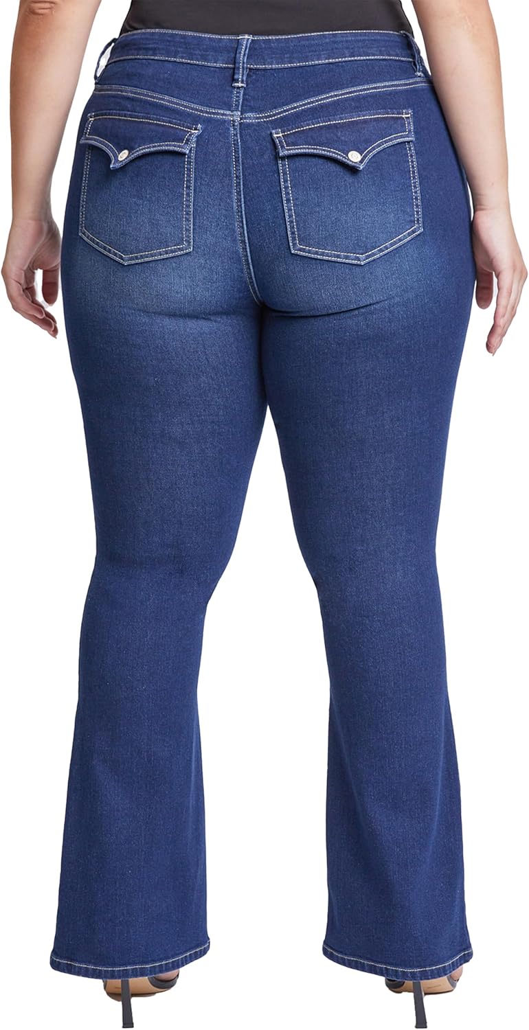 YMI Womens YMI Jeans Women's Plus Size Sustainable Mid Rise Boot Cut Jeans - Image 3