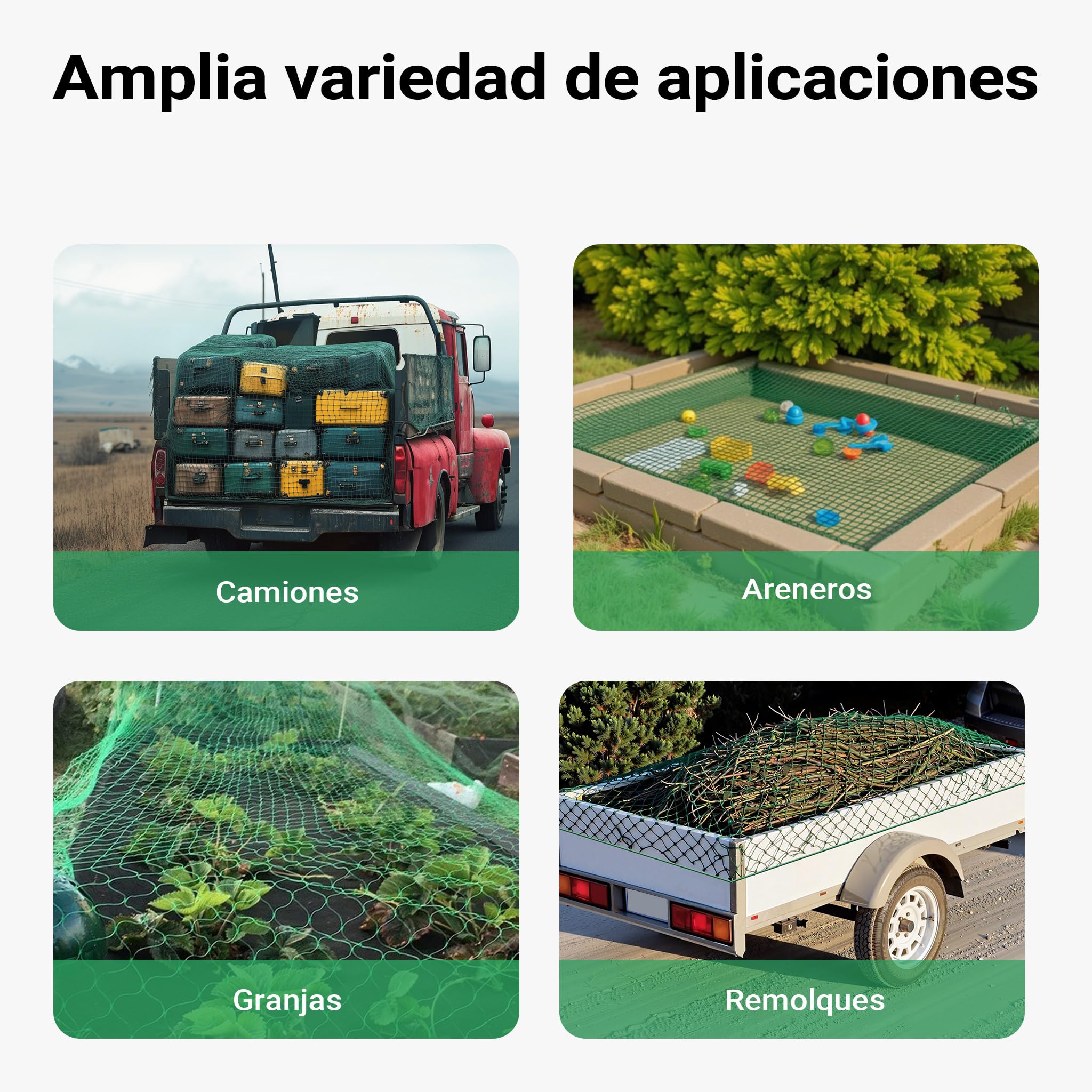 Wiltec Red para Remolque 5 x 3 m Red de transporta para asegurar Carga Equipaje Red sujeción de cargamento Malla 45 x 45 mm
