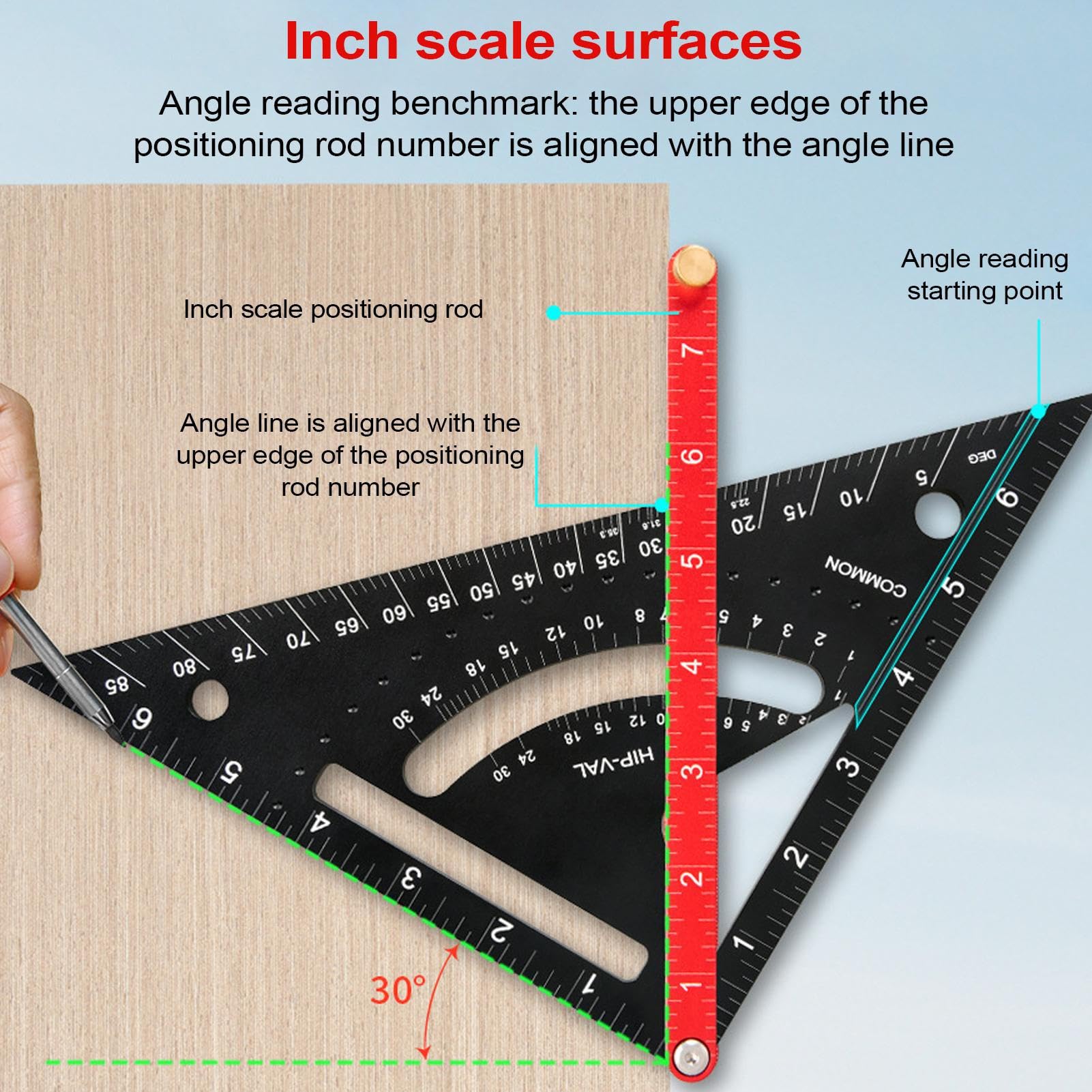Carpintería Cuadrado - Cuadros De Carpintería | Cuadrado Combinado Encuadre | Aluminio Alloy Rafter Carpentry Triángulo Ruler Con Doble Escala Para Diseño De Renovación Del Hogar Mejora De La Casa
