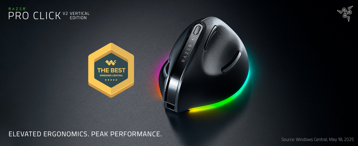 Amazon.com : Razer Pro Click V2 Vertical Wireless Mouse: 6 Button