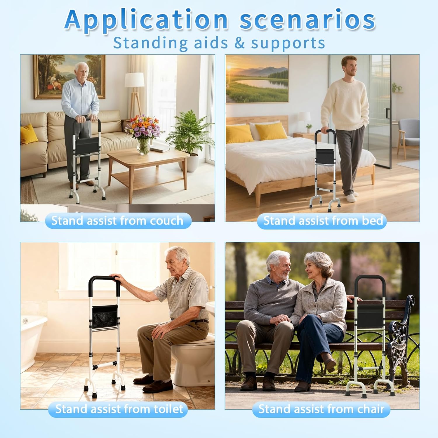 Stand Assist Aid for Elderly from Chair Couch Standing Aids & Supports Walking Cane Adjustable Cane, Mobility Aids Tool Help get up for Seniors Toilet Bathroom