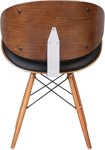 Miniatura 6 de Armen Living Cassie - Silla de comedor en piel sintética negra y acabado de madera de nogal, 20 pulgadas de profundidad x 21 pulgadas de ancho x 31