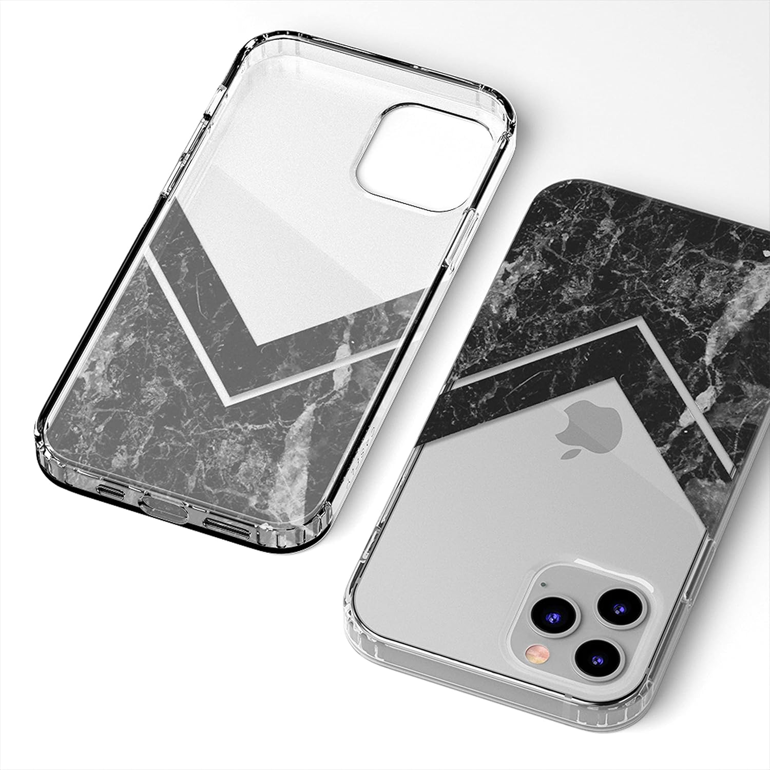 Casely iPhone 12/12 Pro Case | Sleek and Simple | Black Marble V Clear | Classic Ultra Slim Design - Image 10