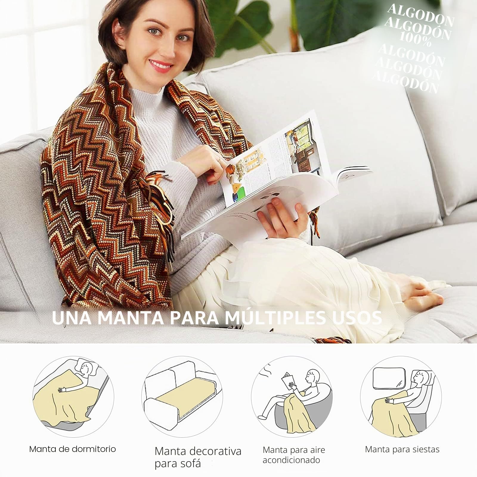 LumiSyne Manta De Punto con Flecos Color Sólido Rejilla De Piña Comoda Suave Cubresofa Cubrecama Manta Cubrecama Decorativa para Sofá Cama 230x130cm